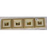 Set of 4 framed miniature oils by Max Muhlberger