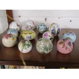 Collection of 13 ceramic pomanders