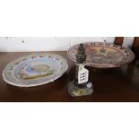 Lighthouse thermometer and 2 decorative plates