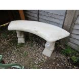 Stone squirrel pedestal bench