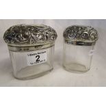 2 hallmarked silver lidded jars