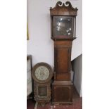 Grandfather clock case & Victorian mahogany wall clock A/F