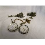 2 silver pocket watches