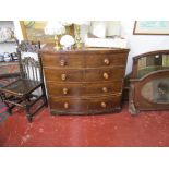 Victorian mahogany bow fronted chest of 2 over 3 drawers