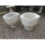 Large pair of stone planters