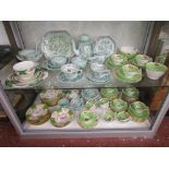 2 shelves of porcelain to include mintons & Adams