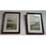 Pair of watercolours by Trisha Knowles - Rural scenes