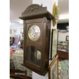 Edwardian oak wall clock