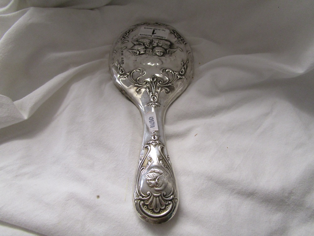 Hallmarked silver brush & mirror set - Image 2 of 4