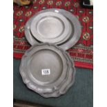 Collection of 5 pewter plates