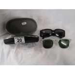 2 pairs of sunglasses marked Armani & Rayban