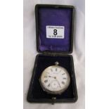 Boxed silver pocket watch