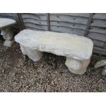 Stone log effect pedestal bench