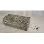 Hallmarked chased silver box - Weight: 229g - 14cm wide x 6cm depth x 5cm high