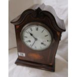 Edwardian inlaid mantle clock