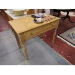 Pine side table with drawer