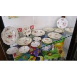 Shelf of china to include Coalport