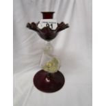 Early glass candle holder