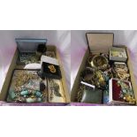 2 boxes of costume jewellery