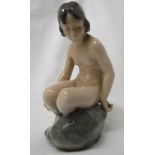 Royal Copenhagen Figurine (4027) 'Girl on Stone' by Ada Bonfils