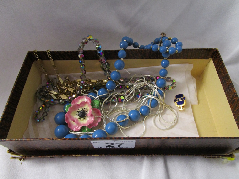 Small box of costume jewellery