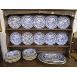Collection of willow pattern china