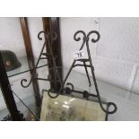 Small pair of wrought iron easels