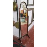 Mahogany framed cheval mirror