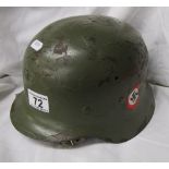 WWII helmet with SS insignia