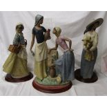 3 large Lladro Nao figures - Tallest 41cm