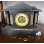 Victorian slate mantle clock