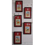 Set of 5 framed stamps & postcards