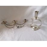 2 Danish silver plated candle holders by Berg of Denmark