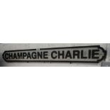Novelty wooden sign - 'Champagne Charlie'