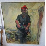 Large oil on canvas - Cretan soldier