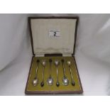 Box set of six silver spoons