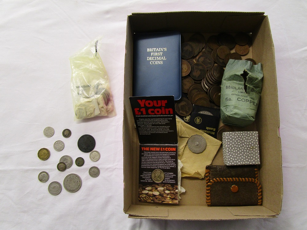 Coin collection including old pennies & commemorative Coca-Cola £1 coin