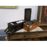 2 cases of Magic lantern slides