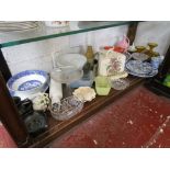 Shelf of china and glass