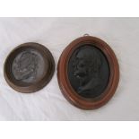 2 19C metal relief plaques