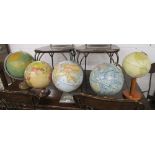 5 vintage globes