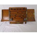 Fine Victorian oak stationary box with original inkwells