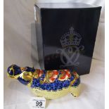 Royal Crown Derby Hippopotamus - Boxed with gold stopper