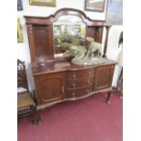 Edwardian mahogany sideboard with mirror back