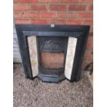 Victorian cast iron fire insert with tiles