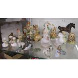 Collection of china figures to include Royal Doulton & Beatrix Potter