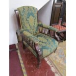 Edwardian mahogany framed armchair