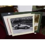 4 vintage racing car prints