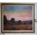 Large pastal on canvas - Rural scene