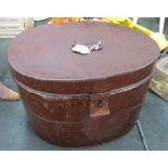 Large Victorian metal hat box